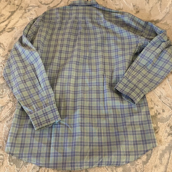 Peter Millar Button Up Shirt Large Green Blue - Picture 2 of 5